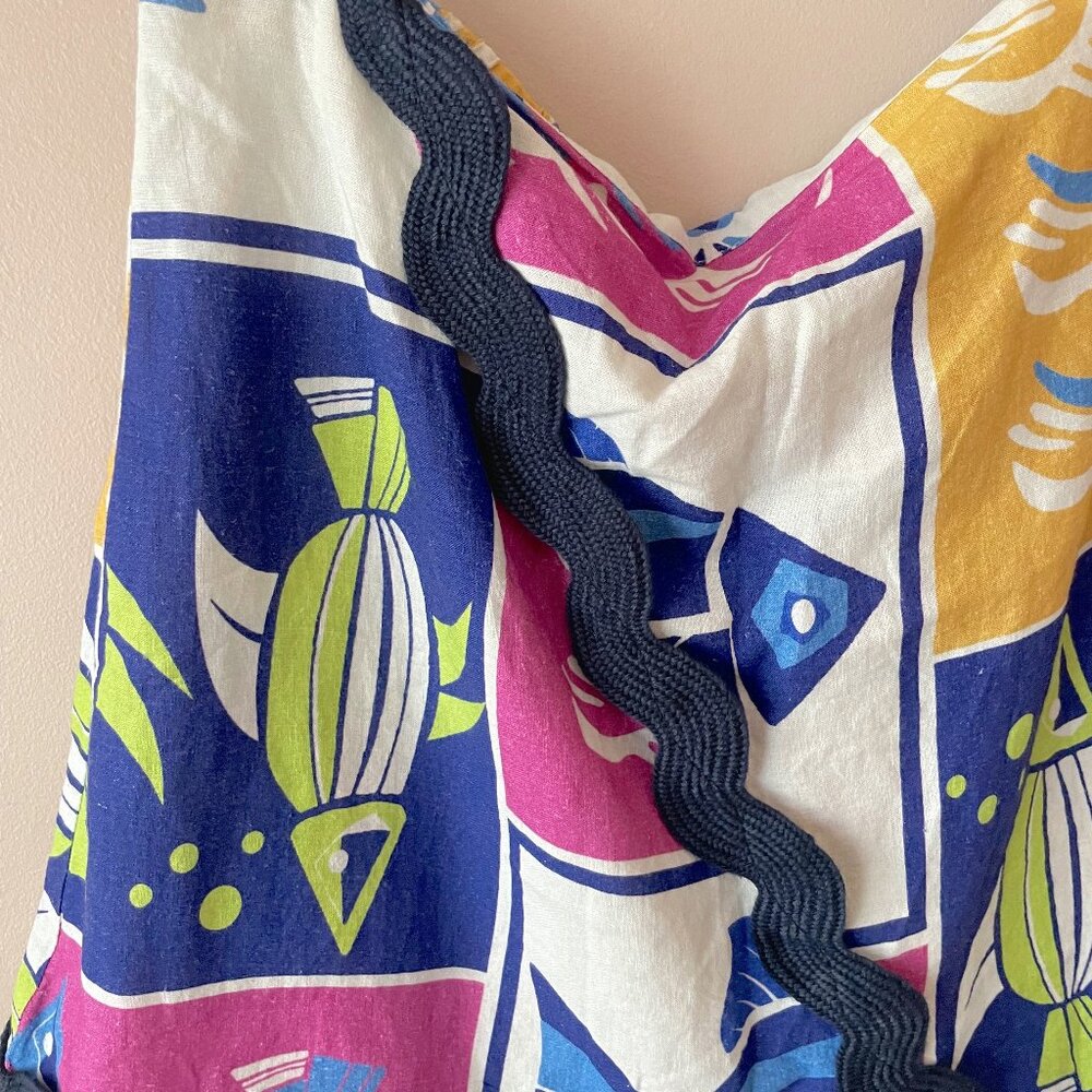 Anthropologie Celandine Linen-Blend Rickrack Mini Skirt Swim Coverup Size M - Picture 7 of 8